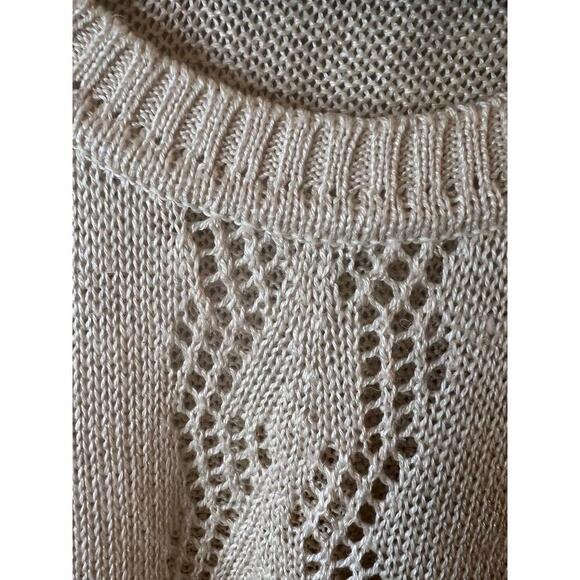 Jaeger Womens Beige Sleeveless Knit Crewneck Sweater Vest Medium Silk Blend - Picture 3 of 8